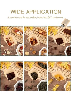 Organizer 100Pcs Disposable Tea Filter Bags for Loose Tea, Wood Pulp Material, Biodegradable and Compostable, Unbleached Empty Tea Infuser Sachets with Drawstring (3.2inch x 4.0inch)  - Image 3