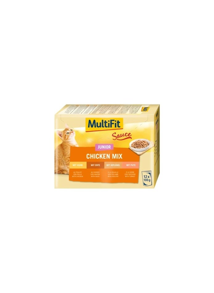 Multifit MultiFit junior Cat Sauce Chicken Mix Pouch 100 gm 