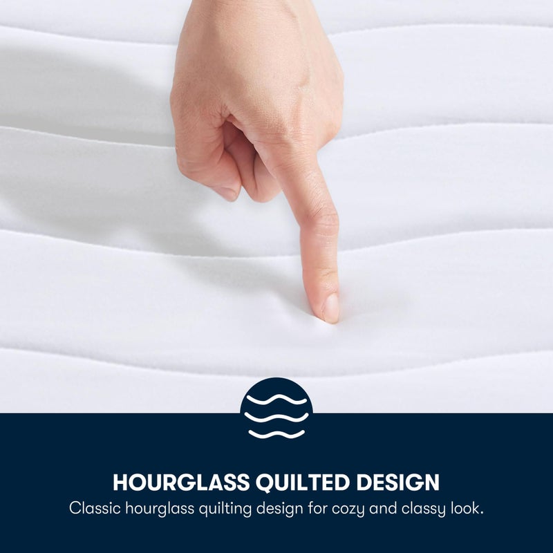 Serta Heated Mattress Pad King Size - Electric Mattress Pad, 10 Heat Setting Controller, Auto Shut Off Timer, Deep Elastic Pocket, Up to 17" Mattress, ETL Certified, Machine Wash, King, White - Image 4