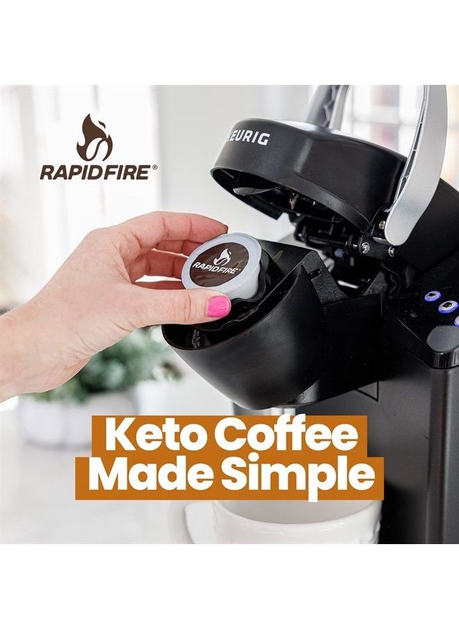 Rapid Fire - Rapidfire Caramel Macchiato Ketogenic High Performance Keto Coffee Pods, Supports Energy & Metabolism, Weight Loss Diet, Single Serve K Cup, Brown, 16 Count (Packaging May Vary) - Image 1