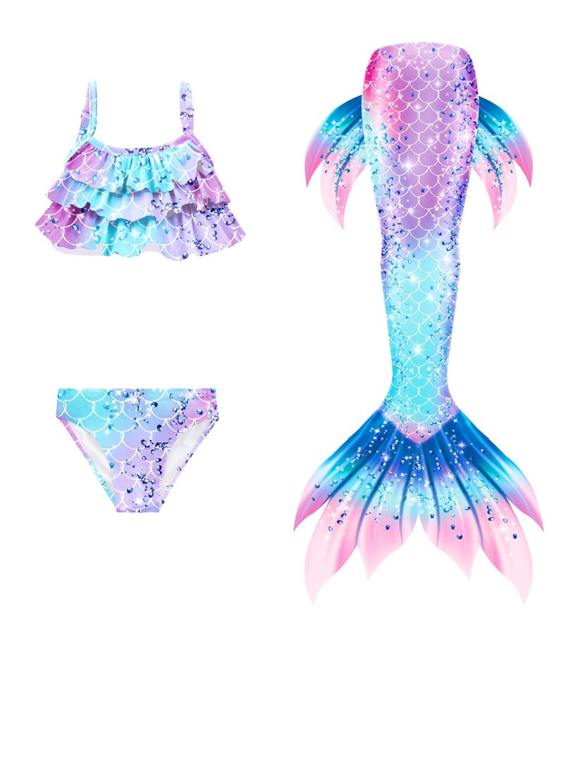 KUYING Children's Mermaid Swimsuit Bikini 