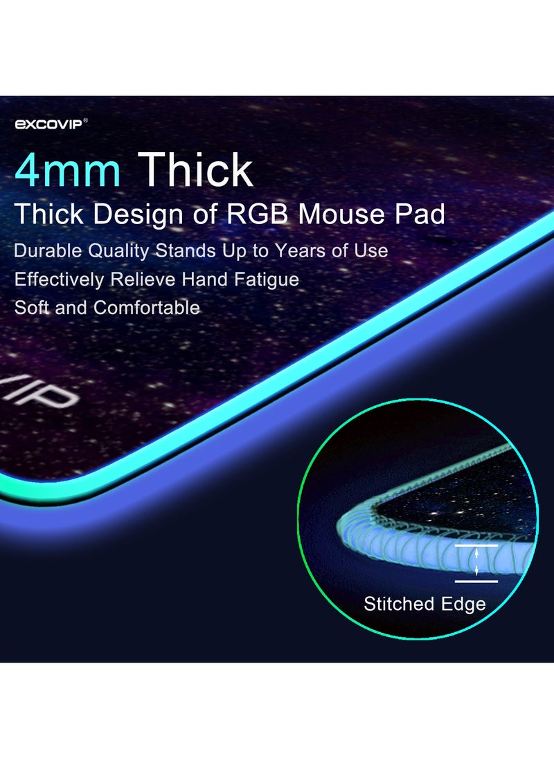 excovip RGB Gaming Mouse Pad, 14 Modes Extended Large Table Desk Mat Led Mousepad for PC Computer MacBook Keyboard Mat Anti-Slip (Starry Sky 800x300mm)  - Image 5