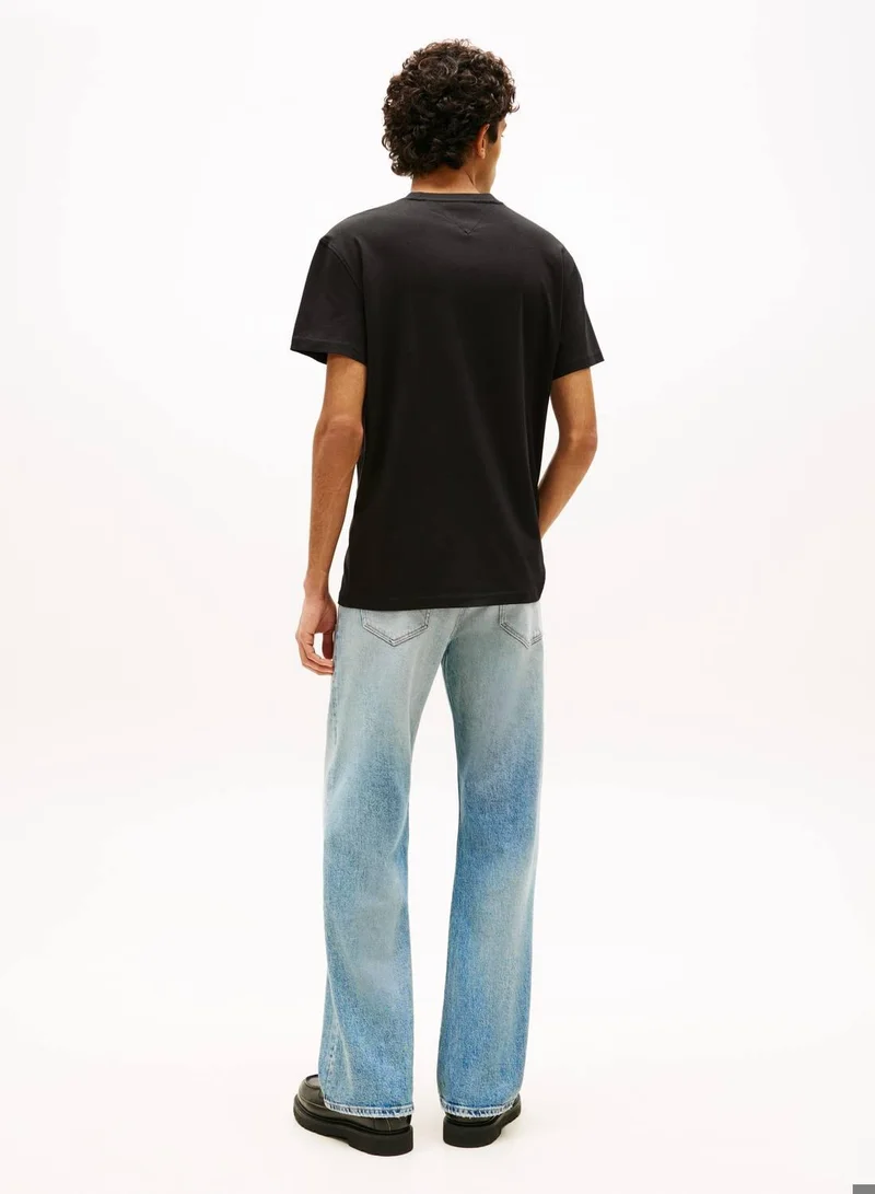 TOMMY JEANS Black Flag Regular Fit T-Shirt for Men | Best Price UAE