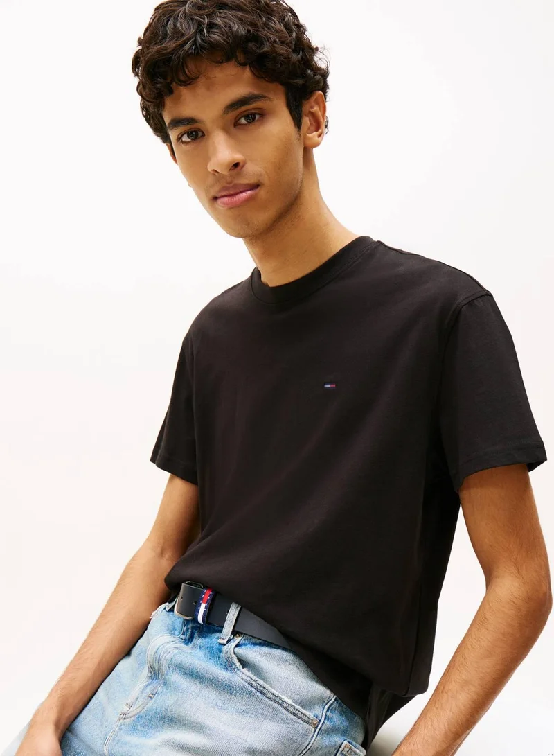 TOMMY JEANS Black Flag Regular Fit T-Shirt for Men | Best Price UAE