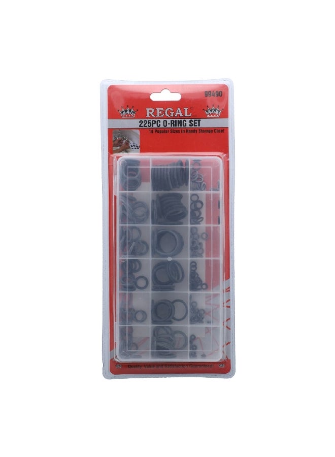 Regal 225-Piece Waterproof and Oil Resistant O-Ring Set Black 13.2 x 31.8 x 4.2 cm 99490
