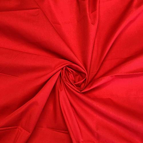 Bini Fabrics Pure Cotton Poplin 3336 Width Pure Cotton Poplin Fabric Red Can Be Used for Dresses Crafting Ect 3 Meter - Image 1