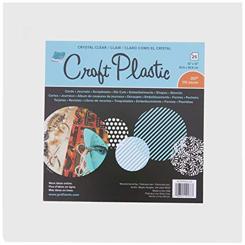 Grafix Plastic Durable and Archival Film Perfect for DIY Crafts Stencils Journals Cards 3D Embellishments and More Clear 12x12x0007 - Image 1