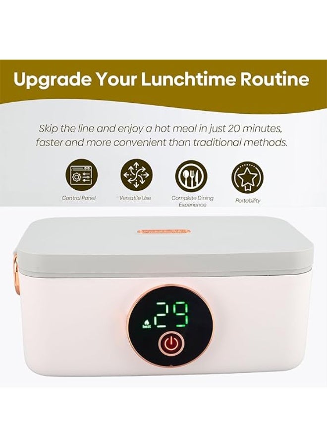 جلوجلو GLOGLOW Electric Lunch Box, 1L, USB Rechargeable, Heated Box, Wireless, Portable Food Warmer, Lunch Box with Stainless Steel Inner Shell for Home, Office, Travel, Outdoor - Image 5