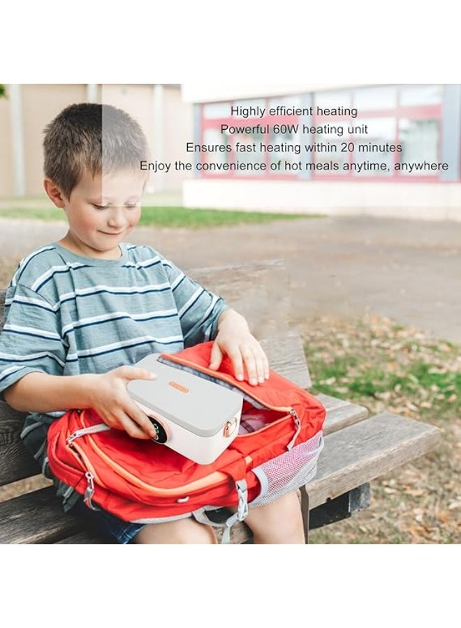 جلوجلو GLOGLOW Electric Lunch Box, 1L, USB Rechargeable, Heated Box, Wireless, Portable Food Warmer, Lunch Box with Stainless Steel Inner Shell for Home, Office, Travel, Outdoor - Image 4