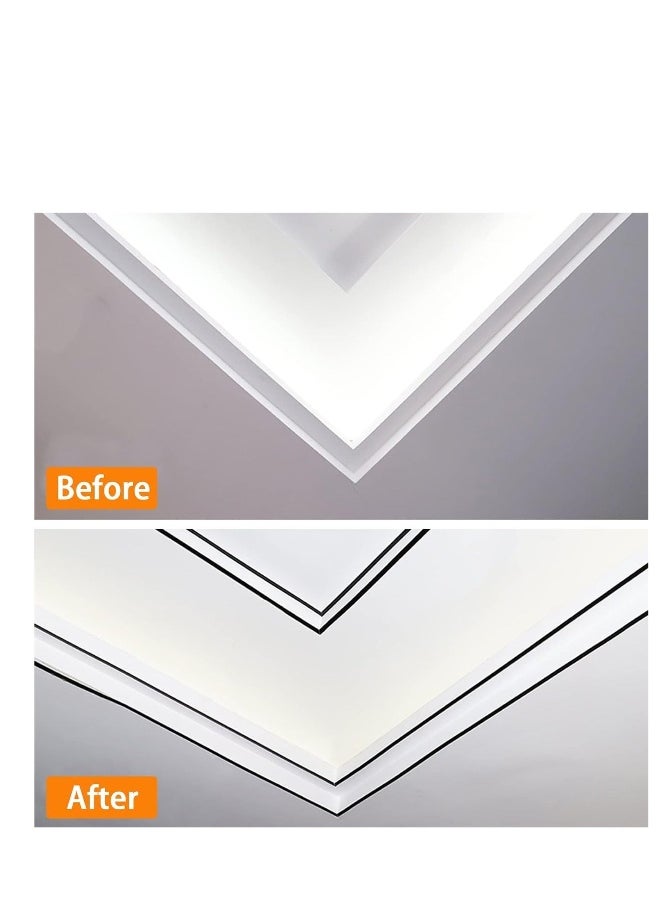 Generic - Stainless Steel Wall Molding Trim Peel and Stick, Flexible Self-Adhesive Metal Trim for Ceiling, Mirror Frame and More, Mirror-Like Finish Metallized Black - Image 1