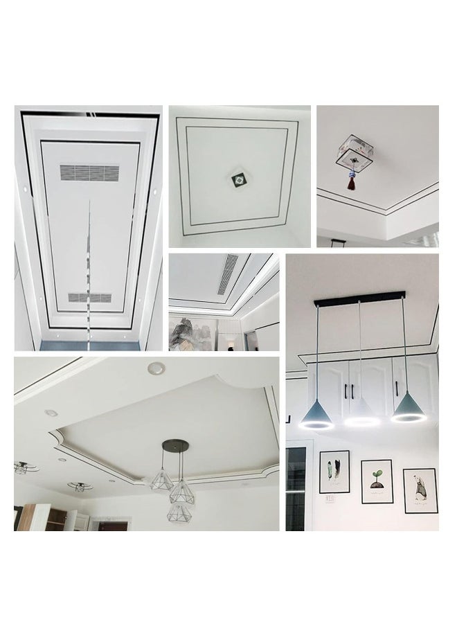 Generic - Stainless Steel Wall Molding Trim Peel and Stick, Flexible Self-Adhesive Metal Trim for Ceiling, Mirror Frame and More, Mirror-Like Finish Metallized Black - Image 1