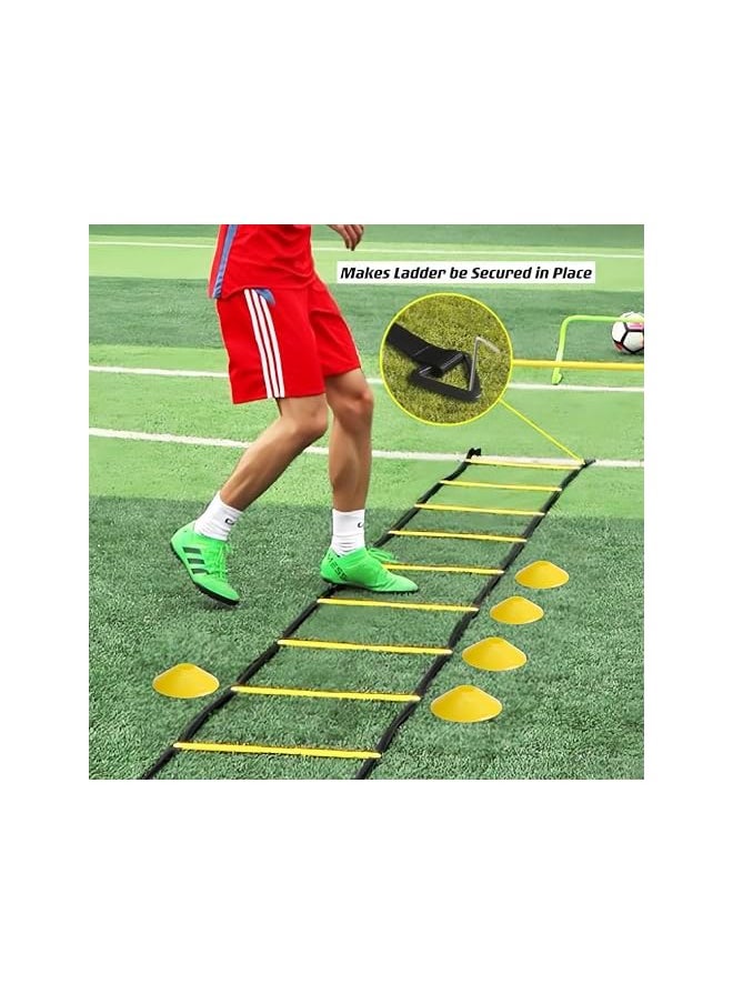 PROMASS Speed Agility Training Kit Agility Ladder 12 Rungs With Carrying Bag 12 Cones, Improve Footwork And Athletic Performance Balance Training, Premium Set For Soccer Football Boxing  - Image 5