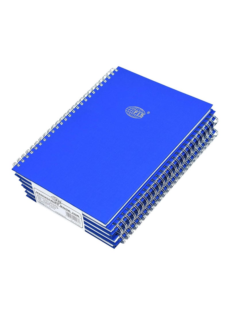FIS Pack of 5 Pieces 2 Quire Spiral Manuscript Book Size B5, 96 Sheet, ‎Size (22 x 16.5 CM) - FSMNB52QSB_5PC  - Image 1