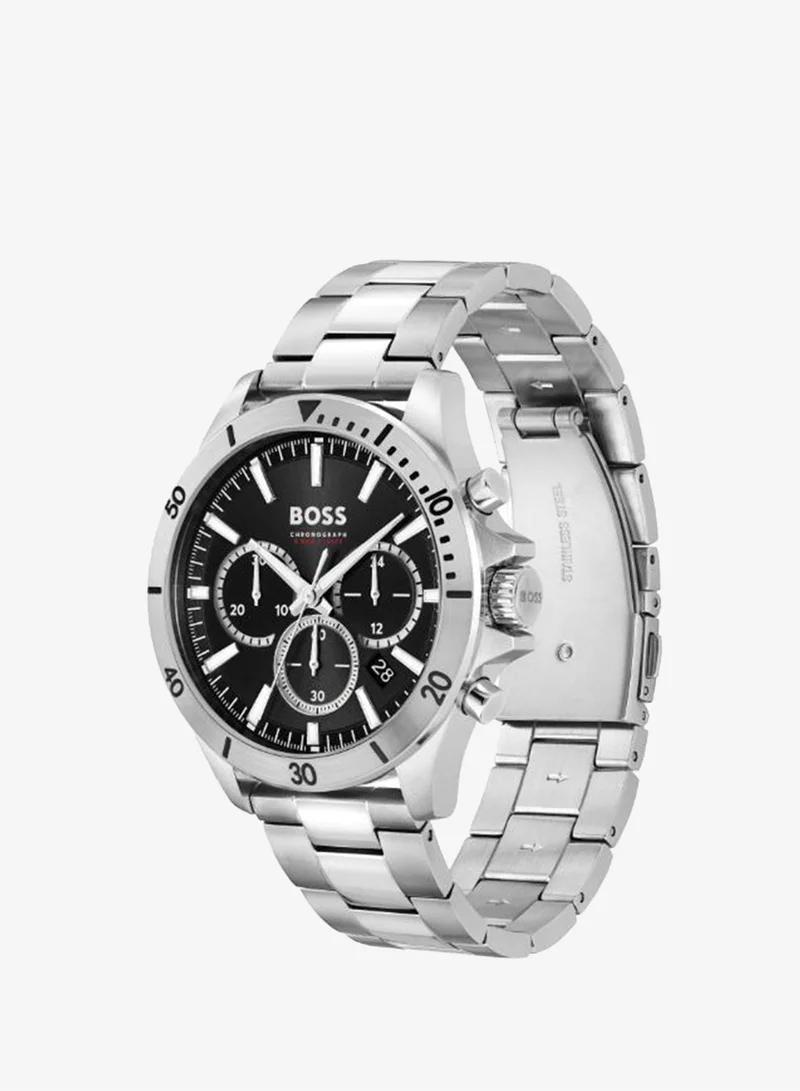 BOSS  Troper Collection Chronograph Quartz Watch For Men With Silver Stainless Steel Bracelet - 1514057 for Men | Best Price UAE