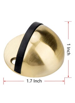 SYOSI Floor Mount Door Stopper 3M Adhesive Round Stainless Steel Doorstop with Rubber Bumper Tip Wall Protector, Ground Dome Half Ball Door Stops for Bedroom Living Bath Shower Room Office Gold  - Image 4