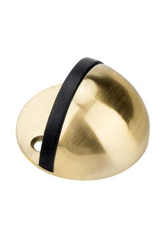 SYOSI Floor Mount Door Stopper 3M Adhesive Round Stainless Steel Doorstop with Rubber Bumper Tip Wall Protector, Ground Dome Half Ball Door Stops for Bedroom Living Bath Shower Room Office Gold  - Image 1