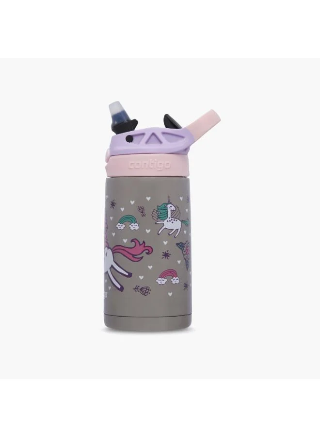 كونتيجو Contigo Graphic Stainless Steel Water Bottle with Straw and Leak Resistant Design - 380 ml