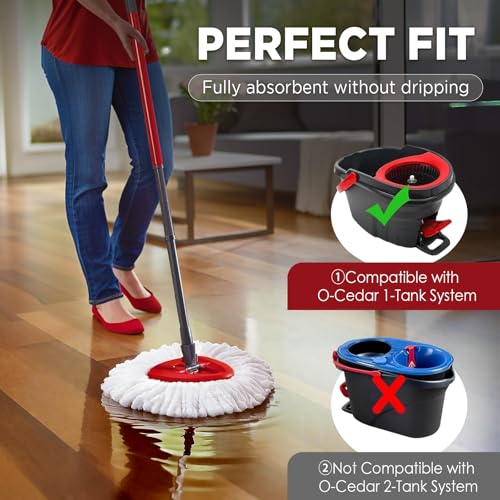 Exovyn Mop Head Replacement for OCedar Easy Wring 1Tank SystemExovyn Spin Mophead ReplacementsMicrofiber 6 Pack 360 Swivel Mop RefillsDeep CleanEasy CleaningMachine Washable and Easy to Replace - Image 3