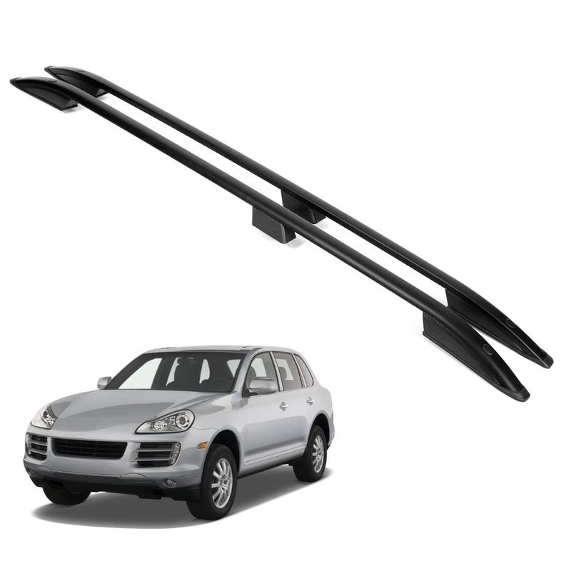ERKUL Roof Side Rails Rack Porsche Cayenne 20032010 All Weather Roof Rack Aluminum Side Rails for Rooftop Luggage Carrier Kayak Canoe Ski Snowboard Black