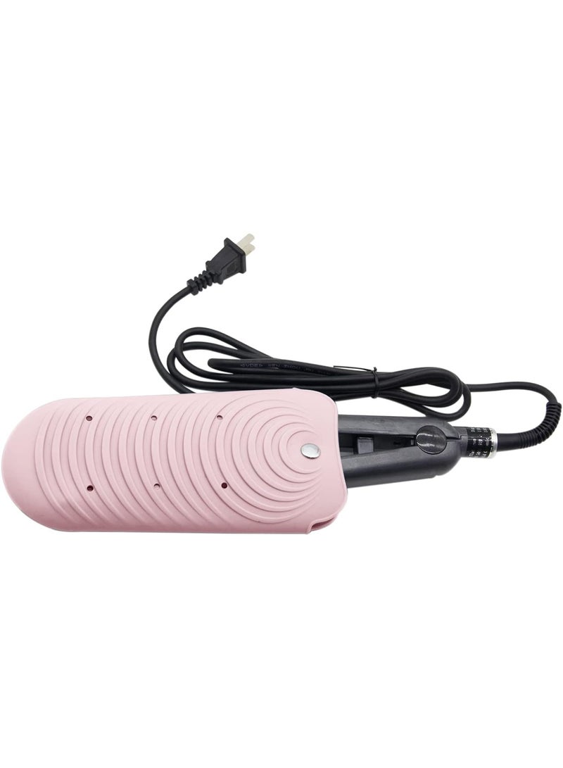 حقيبة حصيرة سيليكون مقاومة للحرارة، لأدوات تصفيف الشعر، ومكواة التجعيد والفرد، غطاء سفر غير قابل للانزلاق، وسادة فرد شعر محمولة صغيرة، لتخزين مكواة التجعيد، مموج ساخن (وردي) - Image 1