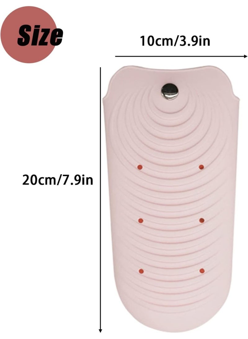 حقيبة حصيرة سيليكون مقاومة للحرارة، لأدوات تصفيف الشعر، ومكواة التجعيد والفرد، غطاء سفر غير قابل للانزلاق، وسادة فرد شعر محمولة صغيرة، لتخزين مكواة التجعيد، مموج ساخن (وردي) - Image 2