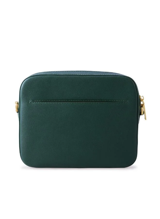 Veganologie Maze Crossbody Bag in Green Made from 1.5 Bamboo Stems (with Gold Hardware)