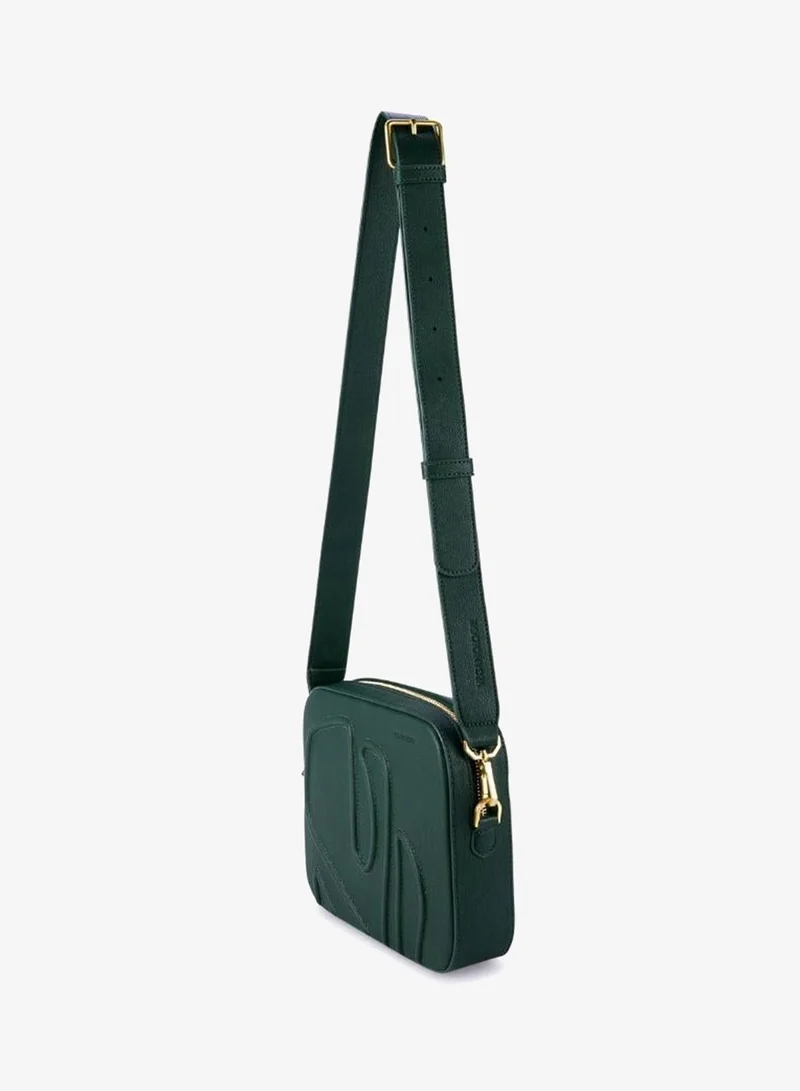 Veganologie  Maze Crossbody Bag in Green Made from 1.5 Bamboo Stems (with Gold Hardware) for Women | Best Price UAE