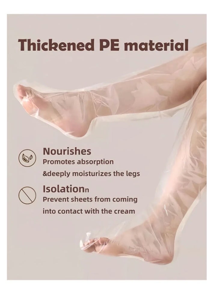 10PCS غطاء القدم الساق القابل للتصرف ، فيلم بلاستيكي PE للساق وقناع القدم ، مقاوم للماء أكمام العناية بالبشرة الشفافة للرجال والنساء ، استخدام الصالون المنزلي - Image 2