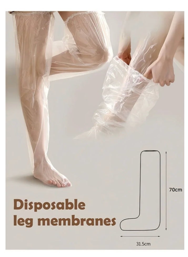 10PCS غطاء القدم الساق القابل للتصرف ، فيلم بلاستيكي PE للساق وقناع القدم ، مقاوم للماء أكمام العناية بالبشرة الشفافة للرجال والنساء ، استخدام الصالون المنزلي - Image 5