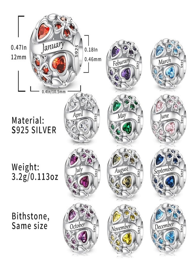 LNQOBU 925 Sterling Silve Lucky Birthstone Charm for Bracelets, With 5A Cubic Zirconia Birthday Charms Dangle Pendant Bead for Pandora Bracelets and Necklaces - Image 5