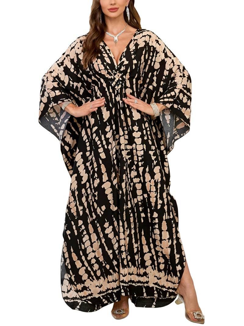 KEYLORTING Womenâ€™s Kaftan Beach Cover Up Dress Plus Size Summer Swimsuit Loungewear Maxi Dress - Image 1