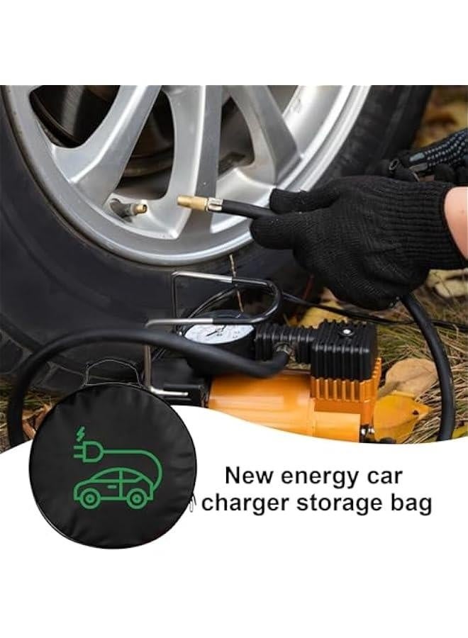 Waterproof EV Charger Cable Handled Bag | EV Extension Cords Trunk Organization Pocket,EV Charging Cable Bag,Zipper Closure Automotive Interior Storage Pouch for Car Air Pump  - Image 3