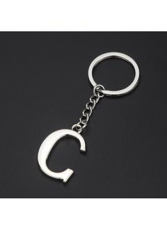 Generic English letter keychain bag pendant 26 uppercase and lowercase letters and numbers keychain European and American small gift customizationC C 