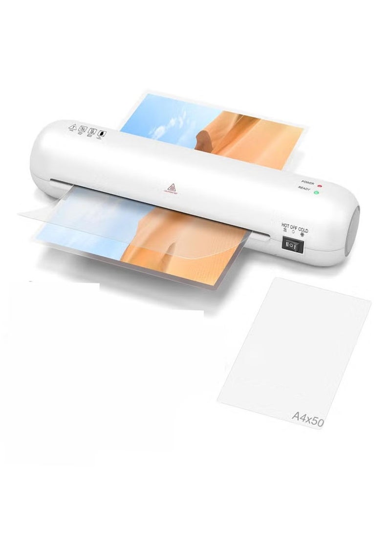 Joybos Laminator Machine with 50 Laminator Pouches, Portable A4 Thermal laminating machine with Hot and Cold Settings, Quick Warm-up and No Bubbles for School/Home/Offices - Image 1