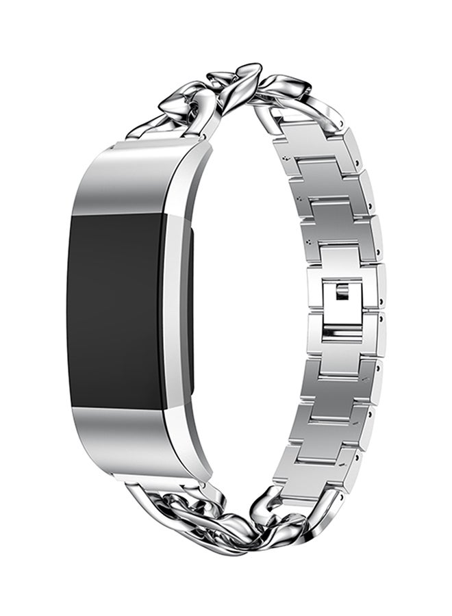 ISank Replacement Watch Bracelet For Fitbit Charge 2 Silver - Image 4