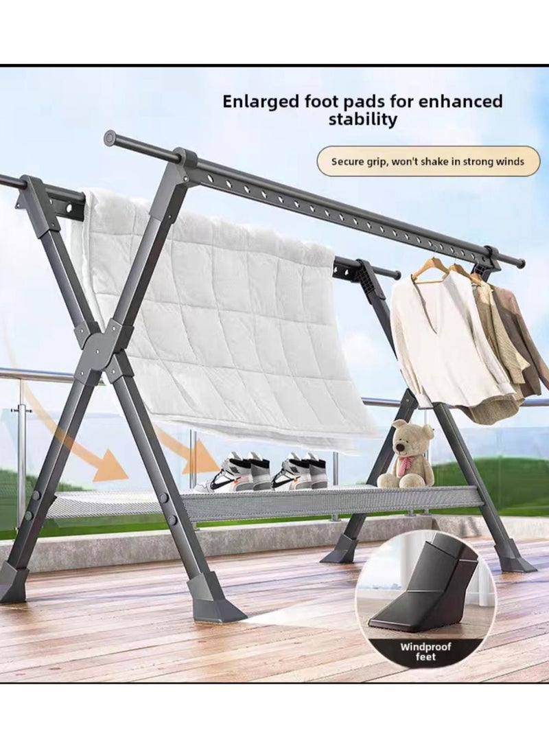 مجفف ملابس قابل للتعديل لتجفيف الملابس وغسل الملابس قابل للطي - Image 1