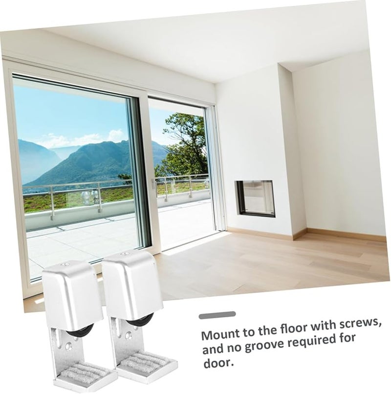 Stainless Steel Sliding Barn Door Floor Guide Rollers 2 Pack Adjustable Quiet Smooth Bearings - Image 4