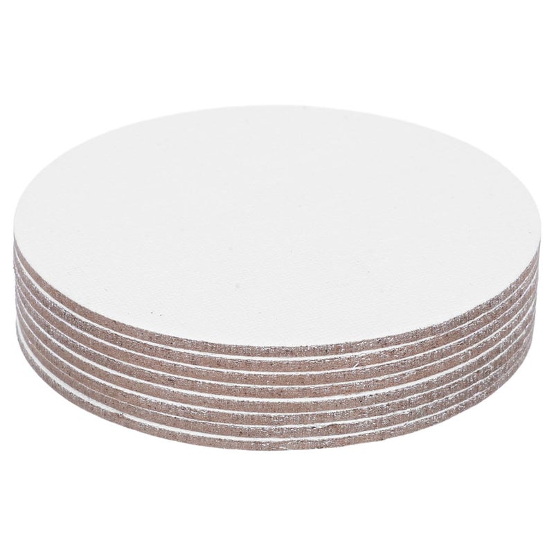 HEALLILY 8Pcs 10 Inch Round Canvas Painting Board Set for Artists White Circle Canvases for Oil Painting DIY Crafts and Art Projects