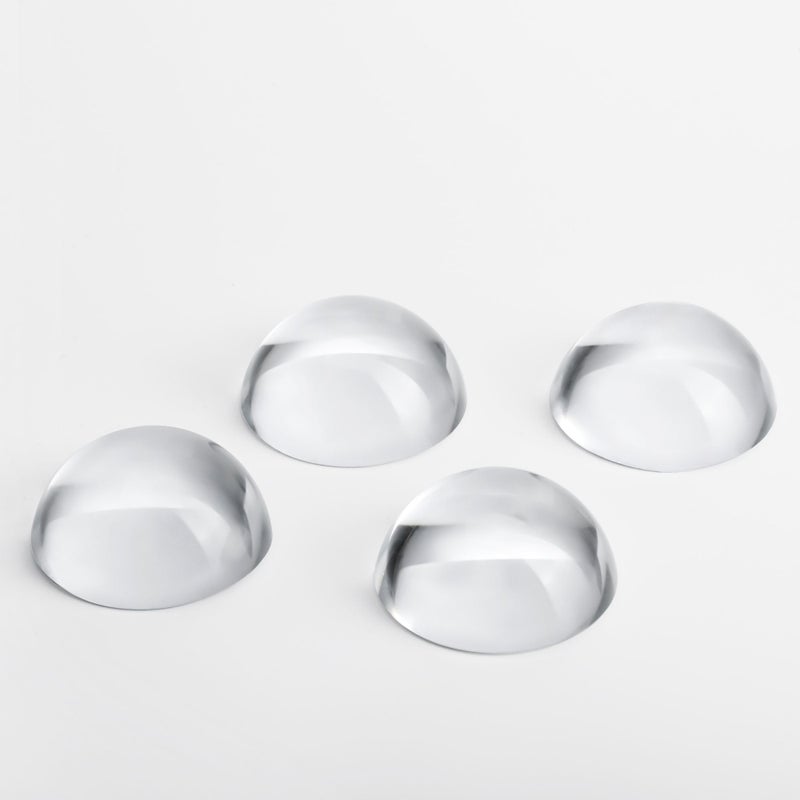 QFkris 4Pcs 19inch Crystal Dome Magnifying Paperweight Clear DistortionFree Optics Convex Lens Set for Physics Classroom Home Decor Graduation Gifts