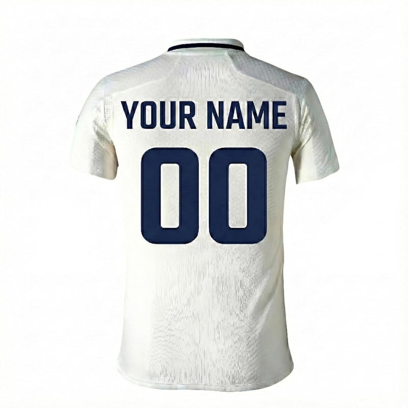 aallookart قميص اختبار الكريكيت 2025 | مخصص بالاسم والرقم | قميص الفريق الهندي الأبيض - Image 1