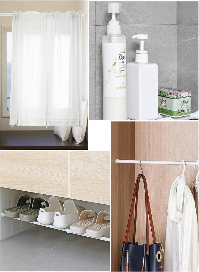 Goowin 6Pcs Tension Rod, Goowin Tension Curtain Rod, No Drilling Rustproof Spring Small Tension Rod, Adjustable Tension Rods for Closet, Kitchen, Cupboard, Wardrobe, Bookshelf (White, 22-35 inch) - Image 2