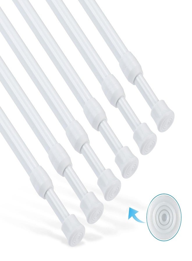 Goowin 6Pcs Tension Rod, Goowin Tension Curtain Rod, No Drilling Rustproof Spring Small Tension Rod, Adjustable Tension Rods for Closet, Kitchen, Cupboard, Wardrobe, Bookshelf (White, 22-35 inch) - Image 1