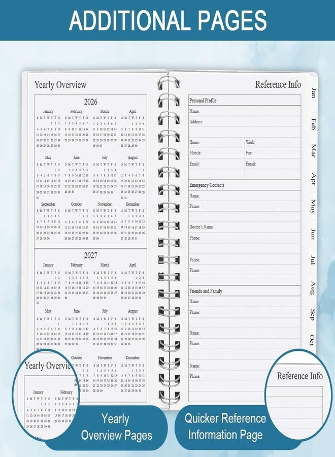 Getvow 2026 Pocket Planner/Calendar - January 2026 - December 2026, A6 Weekly & Monthly Organizer Notebook & Journal to Track Goals, Easy to Organize Your Daily Life, 3.75" x 6.75", Blue - Image 4