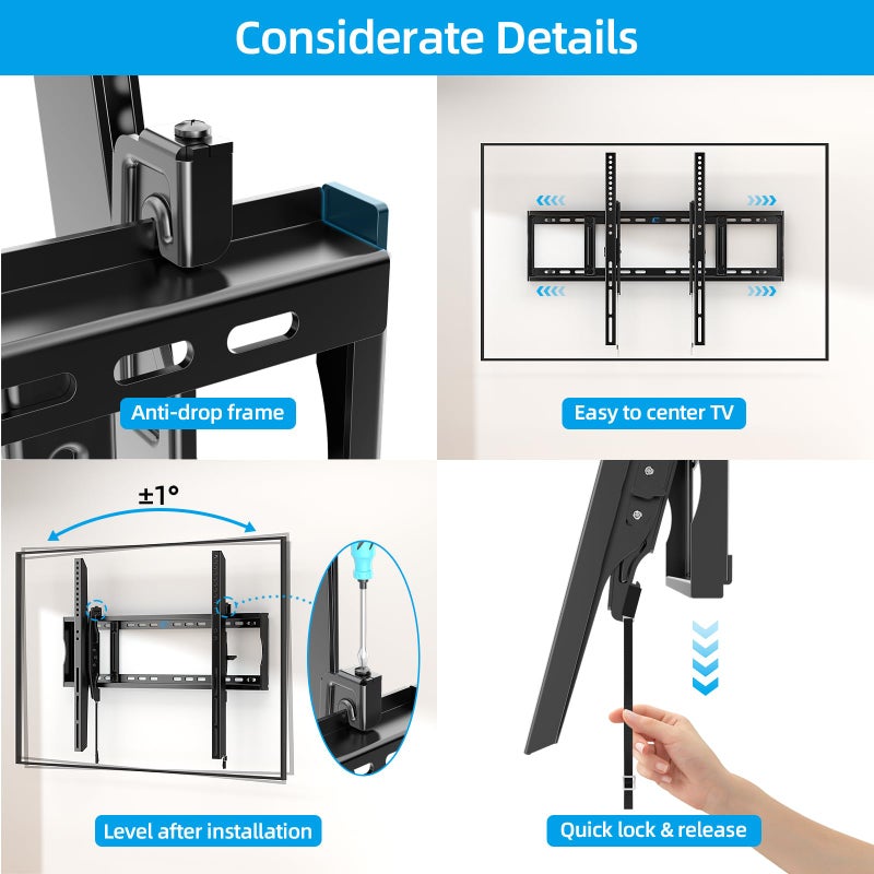 HOME VISION Heavy Duty Tilt TV Wall Mount Bracket for 48-120 Inch Flat/Curved TVs, 200Lbs Capacity, Fits 16/18/24 Inch Studs, Max VESA 800x600mm for LED OLED LCD - Image 4