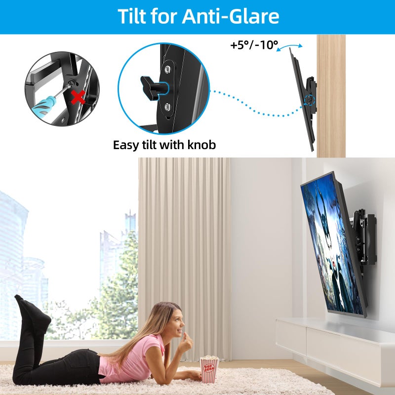 HOME VISION Heavy Duty Tilt TV Wall Mount Bracket for 48-120 Inch Flat/Curved TVs, 200Lbs Capacity, Fits 16/18/24 Inch Studs, Max VESA 800x600mm for LED OLED LCD - Image 3