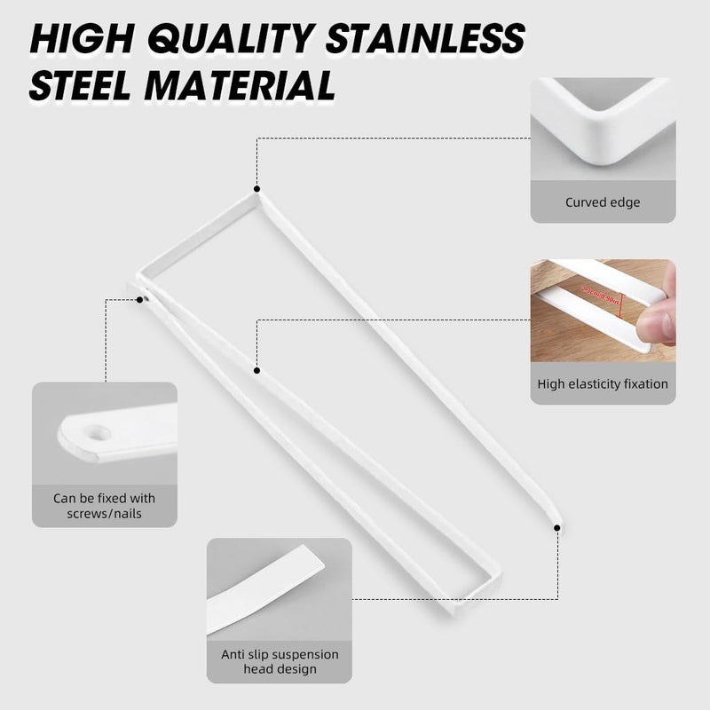 ZIBUYU® 2pcs Tissue Paper Holder, Tissue Holder, Tissue Roll Holder for Kitchen No Drilling Paper Roll Holder Over The Door Kitchen Roll Holder Toilet Paper Roll Holder Over The Cabinet - Image 3