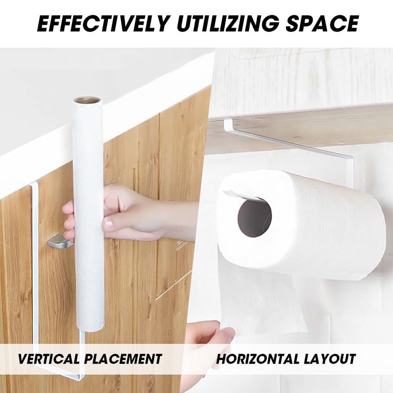 ZIBUYU® 2pcs Tissue Paper Holder, Tissue Holder, Tissue Roll Holder for Kitchen No Drilling Paper Roll Holder Over The Door Kitchen Roll Holder Toilet Paper Roll Holder Over The Cabinet - Image 5