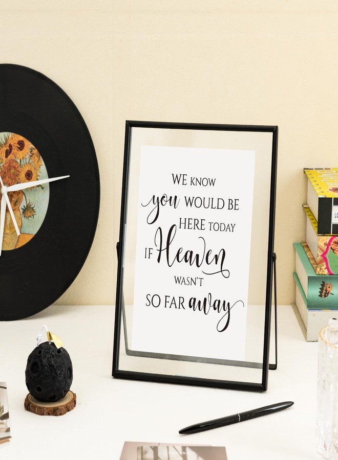 Calculs Wedding Memorial Table Sign Memorial Centerpieces Metal Black Floating Picture Frame Wedding Signs Place Card/Menu Holder In Loving Memory Sign We Know You Would Be Here Today - Image 3