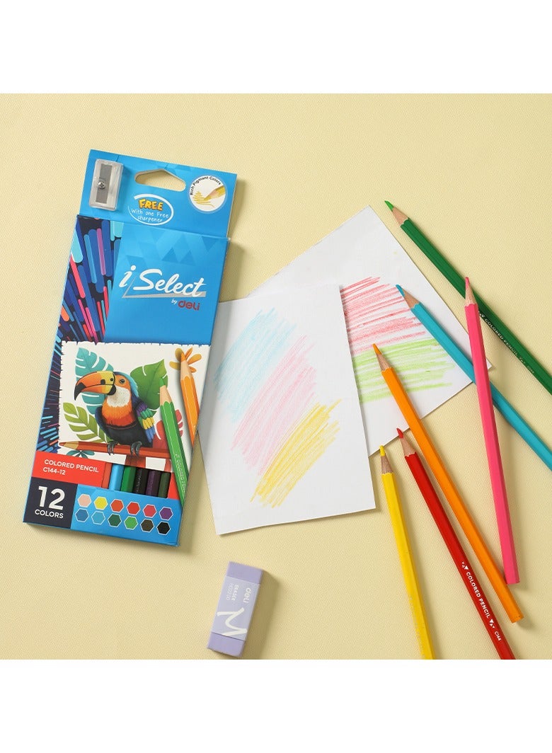 Deli EC144-24 iSelect 24-Color Colored Pencil Set with Free Sharpener – ideal for coloring, sketching, and creative art projects - Image 5