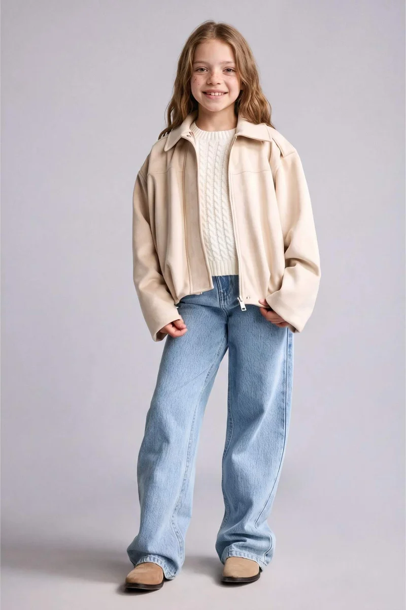 ديفاكتو Girl V-Neck Puffer Jacket